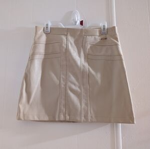 Marc New York Cream Mini Skirt Aesthetic Leather Suede